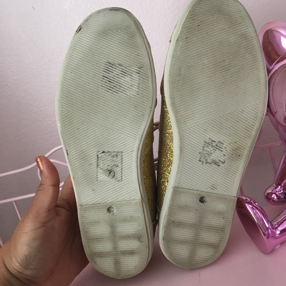 On Sale! Glittery Gold Slip-on Shoes - Picture 5 of 5